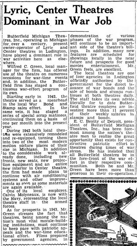 Center Theatre - 1943 Article